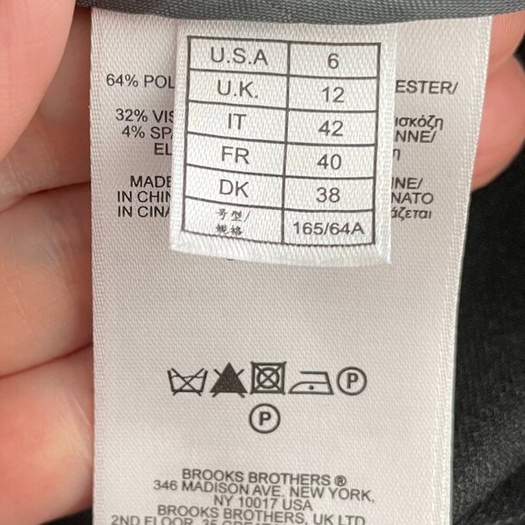 Brooks Brothers Caroline Fit Poly Viscose Blend Trousers Charcoal Grey Sz 6 - Picture 10 of 12